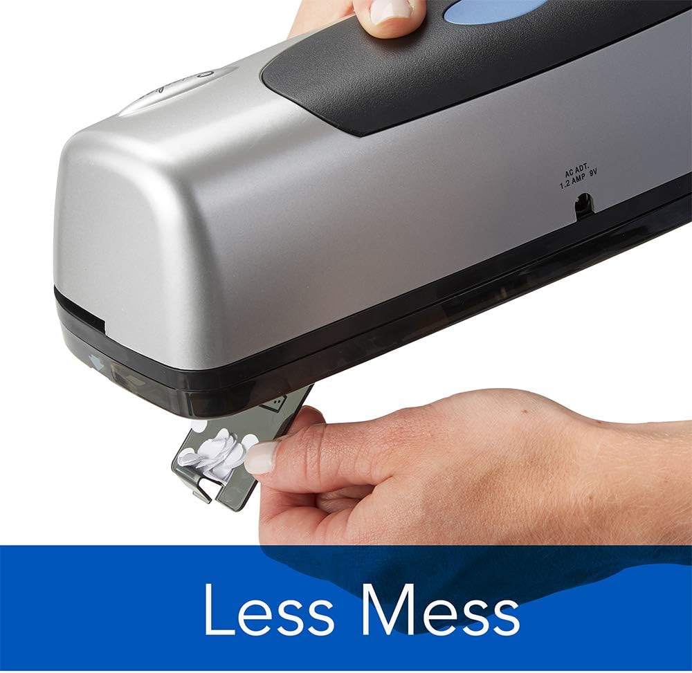 Swingline Electric 3 Hole Punch, Desktop Hole Puncher 3 Ring, Home Office Supplies, Portable Desk Accessories, 15 Sheet Paper Capacity, Office Paper Punch, Silver and Black (74515)