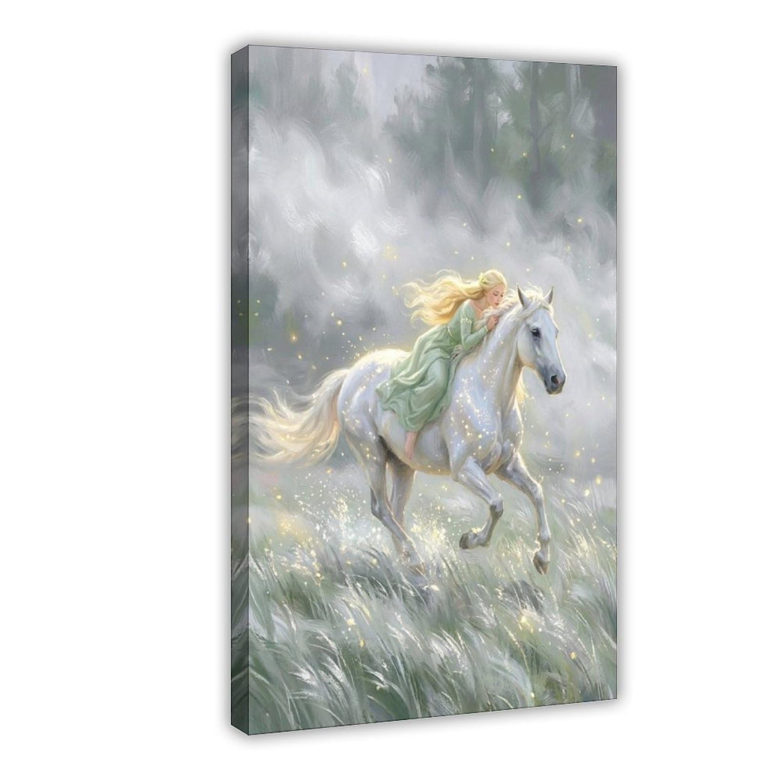 MRYCQ Princess And Horse Poster Canvas Poster for Bedroom Decor Gift