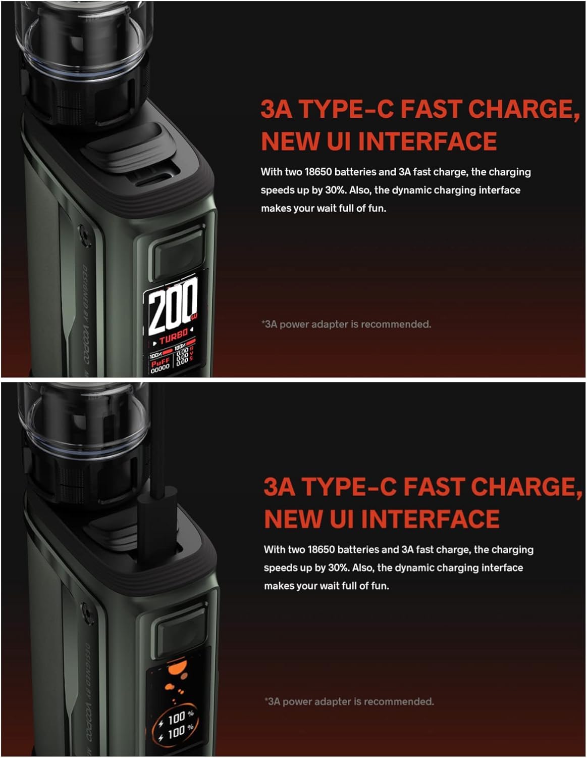 VOOPOO Argus GT 2 Battery Carrier | Up to 200 Watt | 510 Connection |  Various Steam Modes | Colour: Silver: Amazon.de: Electronics & Photo