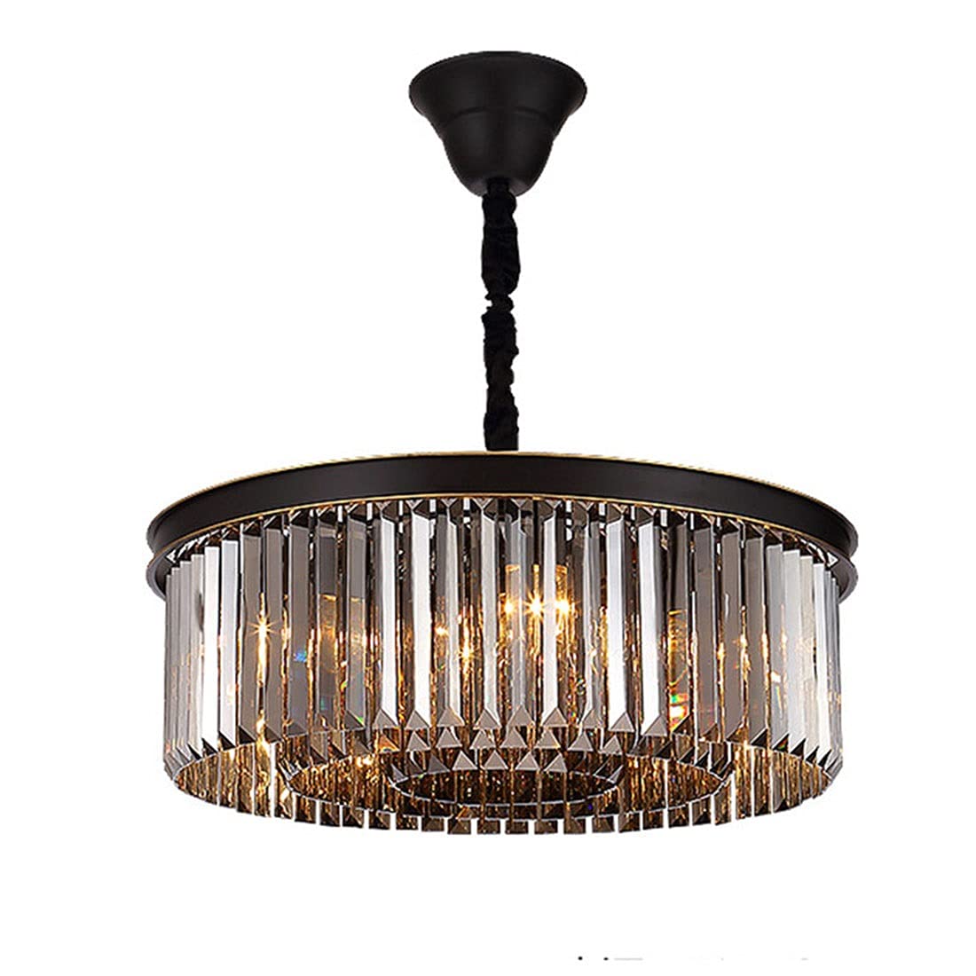 Modern K9 Crystal Chandelier, 3-Tier Round Chandelier Hanging Ceiling Light Fixture 6 Lights Contemporary Crystal Pendant Light for Dining Room Living Room Bedroom Kitchen Island