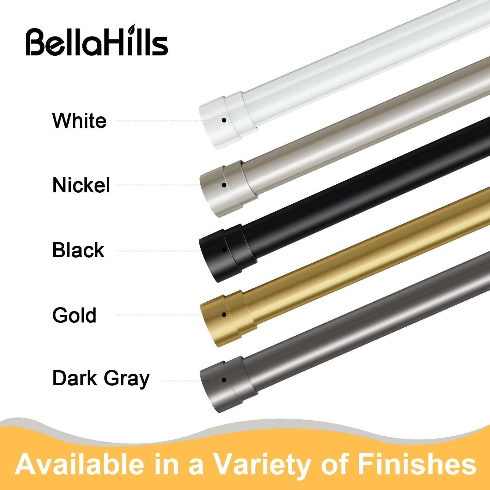 BellaHills 1 Pezzi 76-150cm Bastone Tenda, Asta Per Tende Bastone Per Tenda Da Interno in Diametro 25mm, Moderni Bastoni Per Tende Allungabili Con Staffe Per Camera Da Letto Soggiorno, Oro