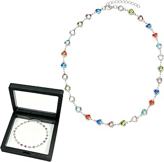 Jewelry Necklace for Women Girls, Adjustable Love Heart Cubic Zirconia Necklace, Valentine's Day Jewellery Gift Birthday Gift for Women Lady