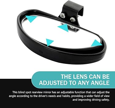 2 PCS Car Blind Spot Mirror, Adjustable Wide-angle Expanded Vision Auxiliary Rearview Mirror, Bolt-on Side Modification Accessories, for Most Cars Trucks and SUVs (Black)