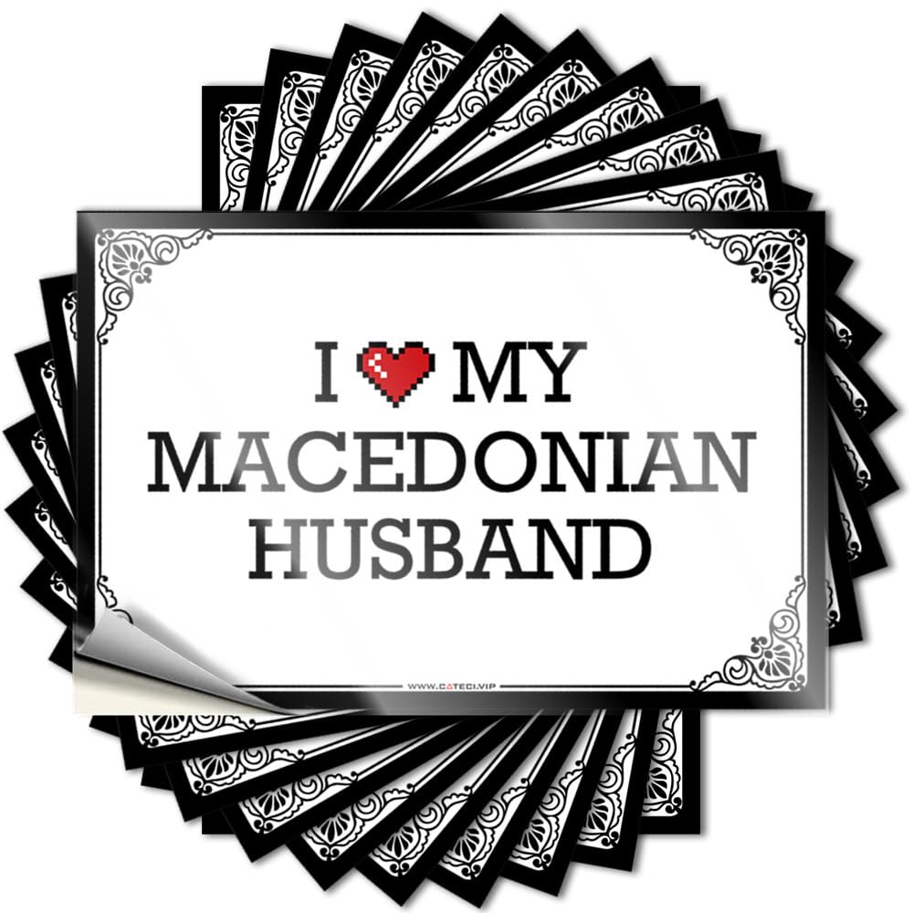 Fzfn Colour Tattoos Garage Funky I Love My Macedonian Husband For Boss - Front Yard Decor Easy Peel Removable(12X18cm)
