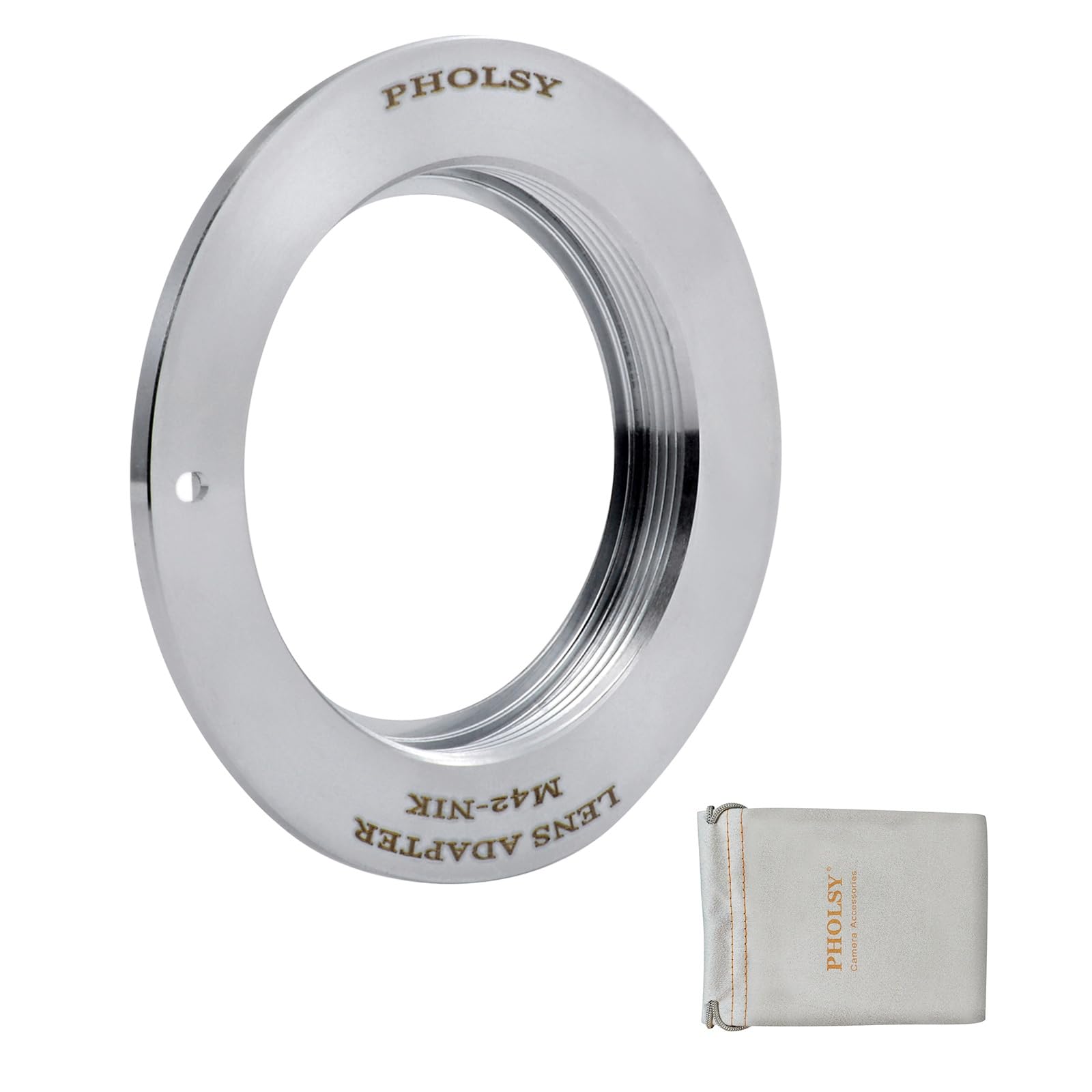 PHOLSY Anello Adattatore per Lenti Messa a Fuoco Manuale per Obiettivi M42 42mm Mount e Compatibile con Nikon F AI-Mount Corpo Fotocamera, M42 su F