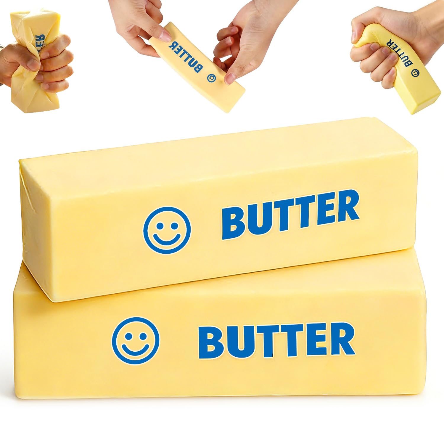 Butter Squishy Fidget Toys, 2pcs Squishy Butter Slow Rising Squishies, Rainbow Butters Stick Stress Ball Squeeze Toy Anxiety Relief Sensory Toys for Adults Kids. — image 1