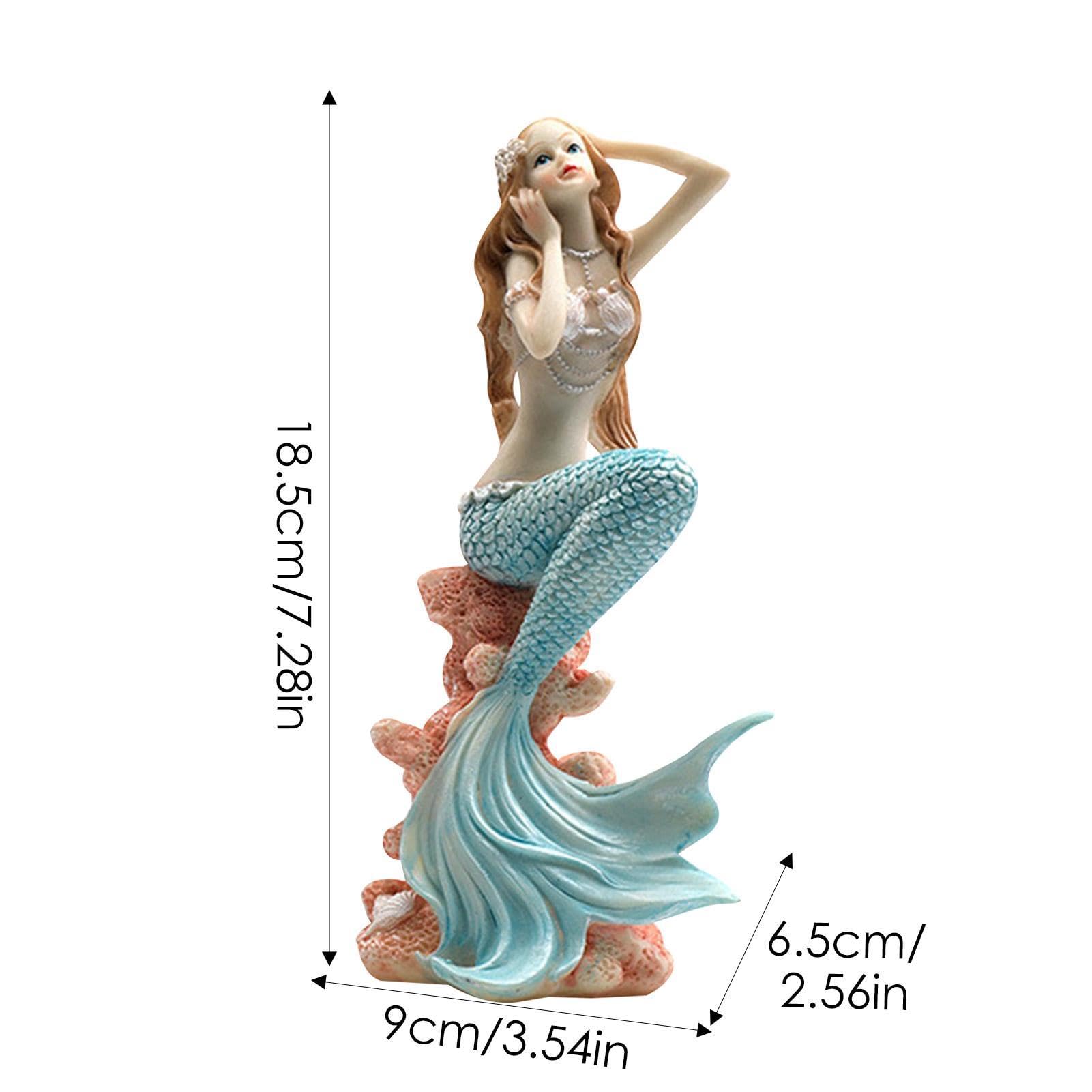 Amazon.co.jp: 人魚の水槽飾り - リトルマーメイドの装飾、樹脂の置物 