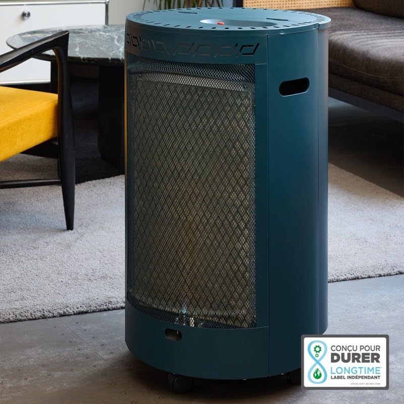 FAVEX - Chauffage d'appoint à gaz Ektor Catalyse - Prêt à l'emploi livré avec Tuyau et détendeur - Intérieur - Brûleur Céramique Catalyse - 2 Puissances de Chauffe - Jusqu'à 25 m² - Blue