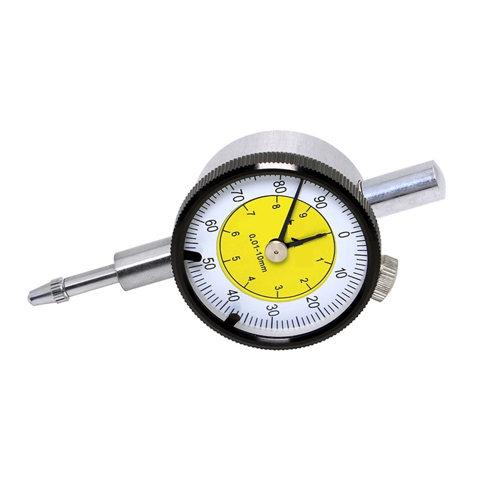 Comparatore Centesimale, Indicatore a quadrante MINI 0-10 mm Metro Precisione 0,01 mm Indicatore a quadrante con risoluzione Strumento di misurazione per Falegnameria, Officine, Macchine Cnc