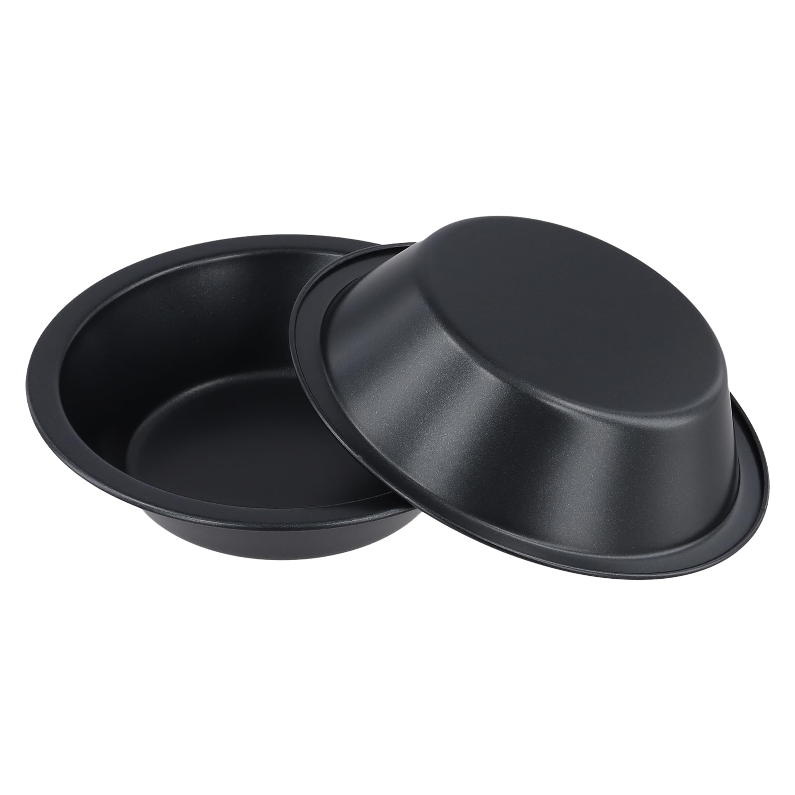 SINJEUN Mini-Kuchenformen, 12,7 cm, Karbonstahl, antihaftbeschichtet, kleine Kuchenformen, rund, einzelne Kuchenformen zum Backen, Kuchen, Brot, Quiches, Torten, Desserts, Schwarz, 24 Stück