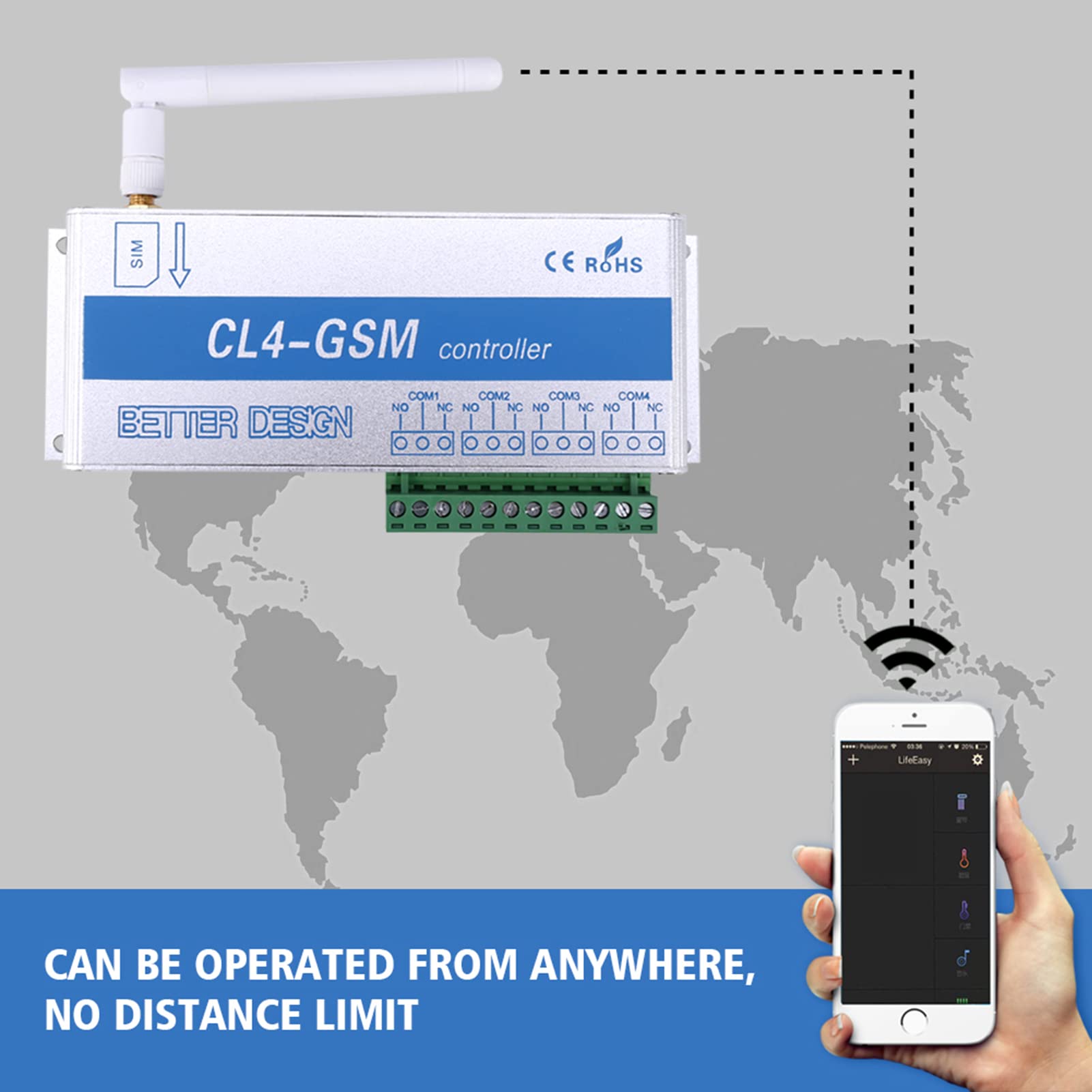 Système D'alarme Domestique, Télécommande sans Fil GSM SMS Contrôle D'appel Système De Sécurité Domestique CL4-GSM pour Entrepôt/Maison De Bricolage(欧规)