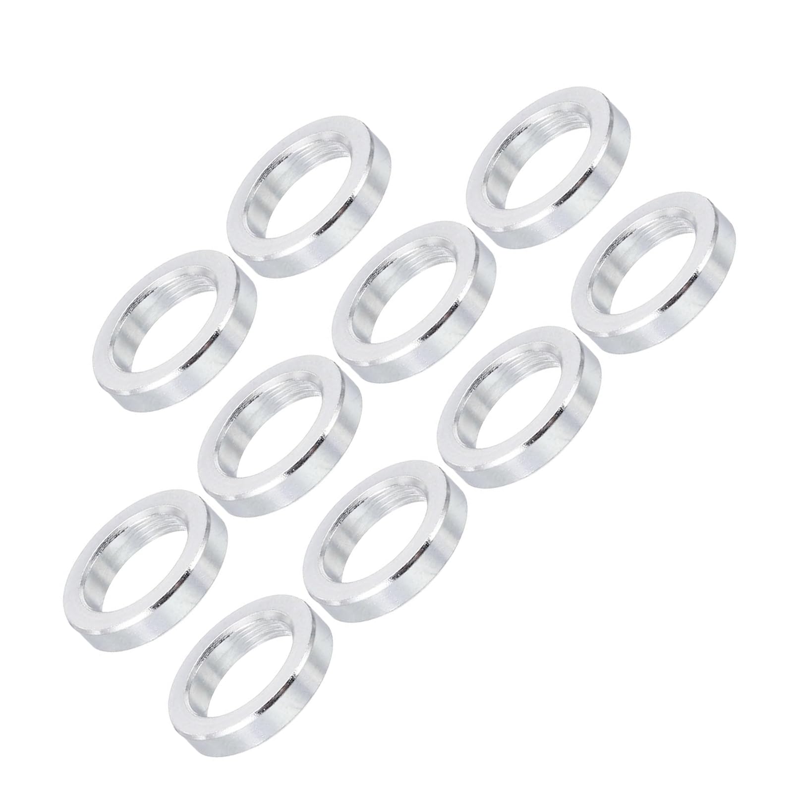 Unifizz M8 Aluminium Spacers, 10Pcs Round Metal Spacer Tubes 8.2mm ID x 12mm OD x 2.5mm Length Unthreaded Aluminium Standoff for M8 Screw Bolt Assemblies — image 1