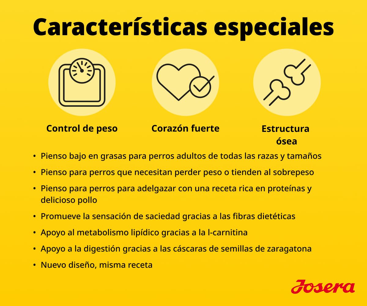 JOSERA Light & Vital (1 x 12,5 kg) | Adultos | Pienso seco con Pollo y Guisantes para Perros Adultos | Bajo Contenido en Grasas y Alto Contenido en proteínas para el Control del Peso