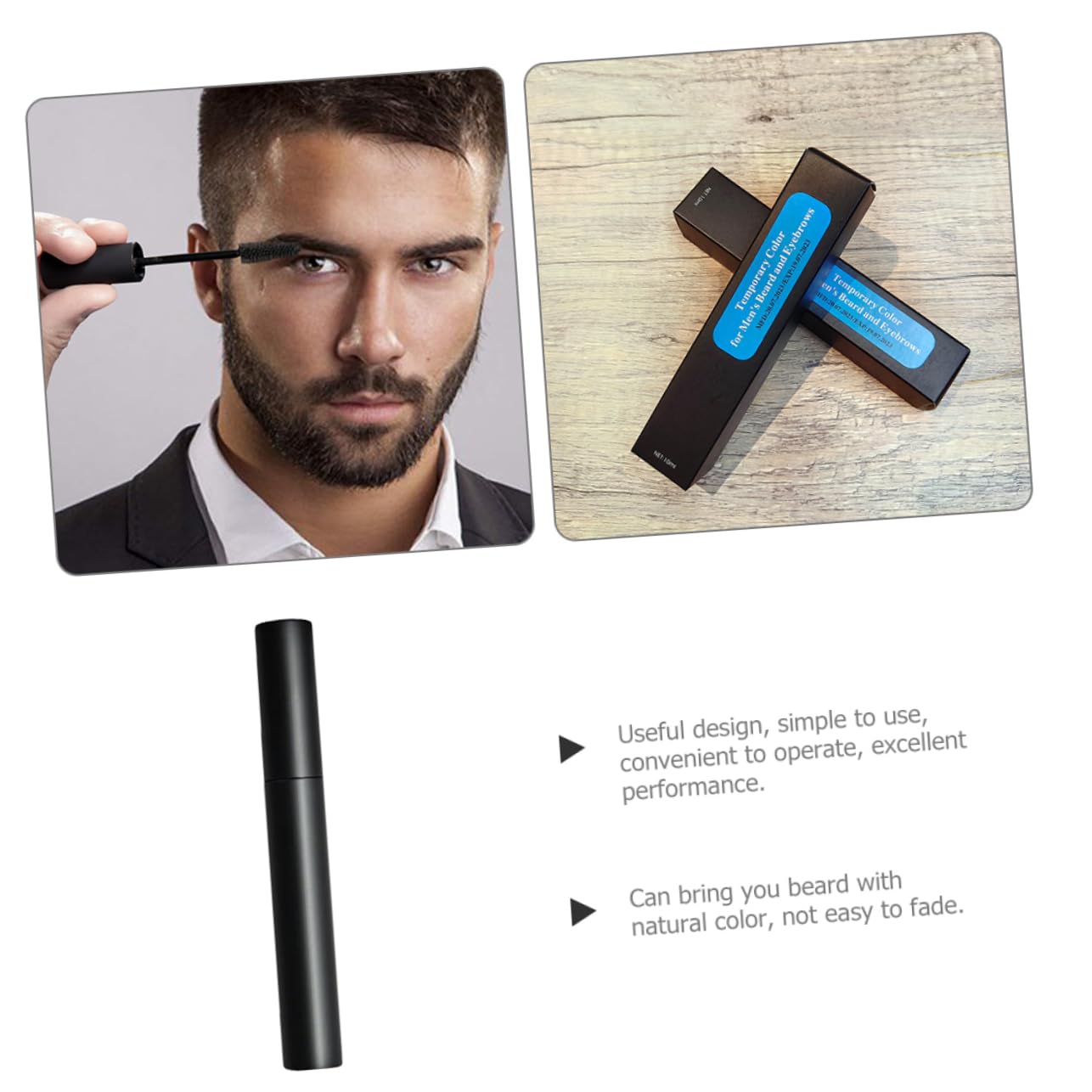 MERRYHAPY Crema y Cepillo Para Cejas Temporales Para Hombres Tinte Para y Bigote Tinte Para Cejas Salón De o Hogar