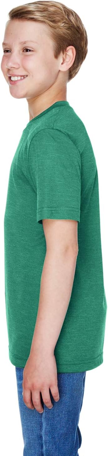 Team 365 Youth Sonic Heather Performance T-Shirt L SP FOREST HTHR - Image 3