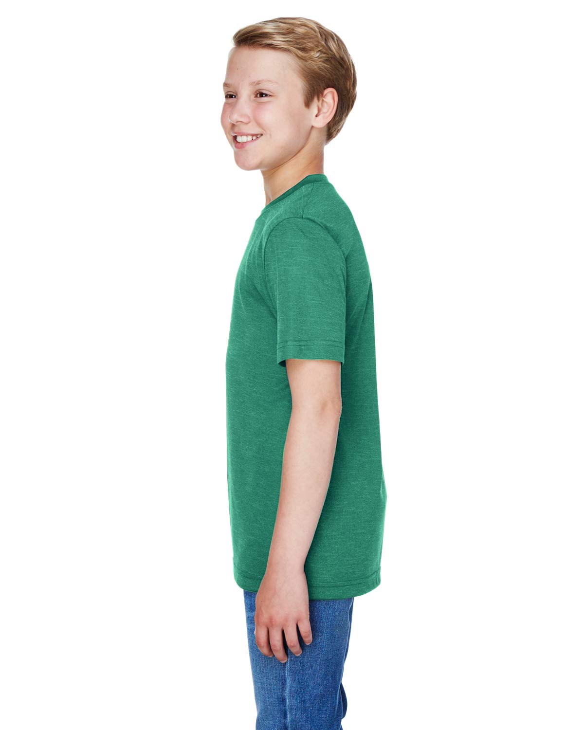 Team 365 Youth Sonic Heather Performance T-Shirt S SP FOREST HTHR