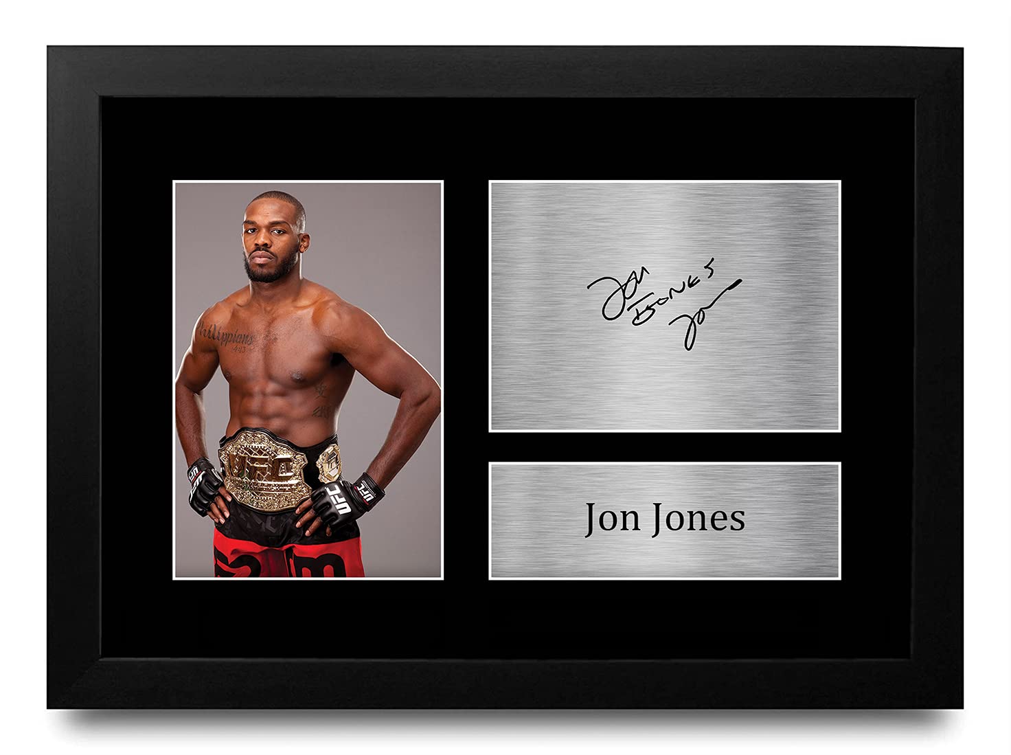 HWC Trading Jon Jones MMA Gifts Printed Signed Autograph Picture for UFC Memorabilia Fans - A4 Framed
