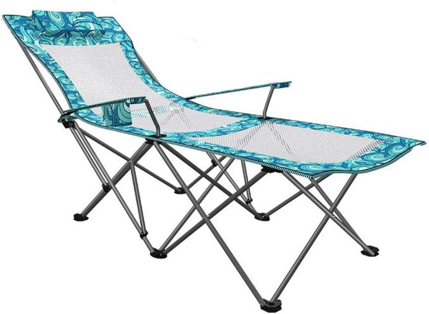 HuaHua Outdoor Leisure Camping Folding Chair, Sun Lounger Recliner Chair, with Adjustable Backrest,Beach, Camping, Garden, Folds For Easy Storage 175 x 58 x 70 cm (color : D)