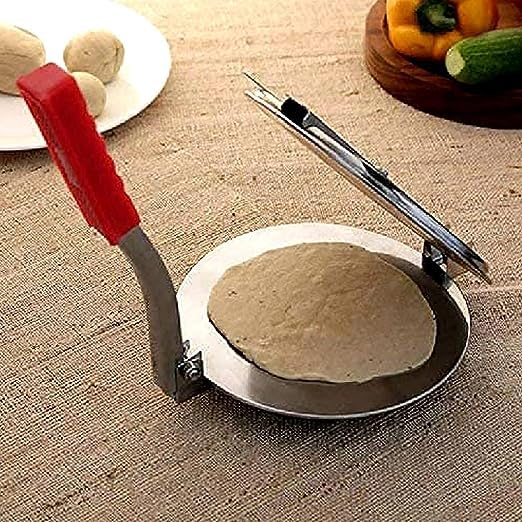 Image of Stainless Steel Puri Maker New Press Machine for Home and Kitchen for Making Papad khakhra poori roti and Many More Manual Hand Press with Handle (ROTI /PURI MAKER) (B-PURI PRESS MACHINE)