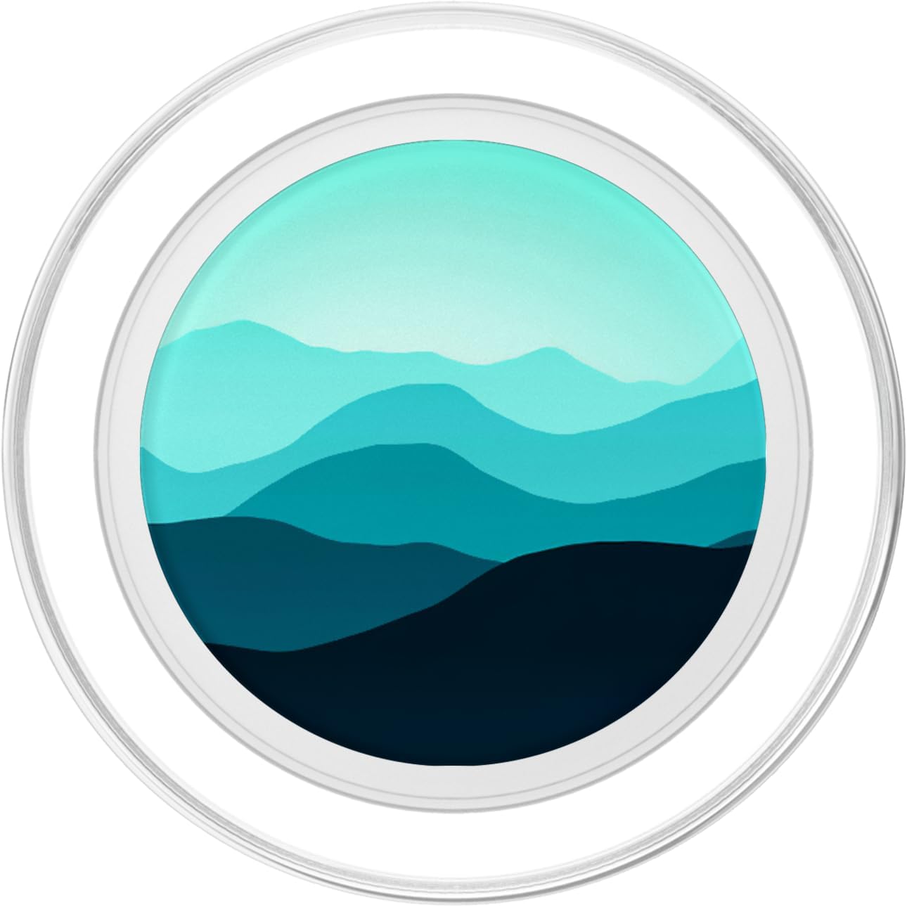 Cool Mountains Abstract Pastel Turquoise Blue Design PopSockets MagSafe PopGrip for iPhone