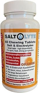 SALTOLYTE 60 Chewing Tablets Orange Salt and Electrolyte Chewable Tablets with Sodium, Magnesium, Potassium, Calcium