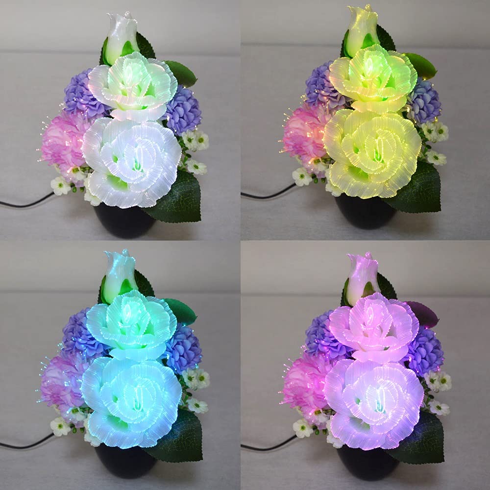 Amazon｜グランドルミナス 白薔薇／インテリア／花／飾り／LED／献花  