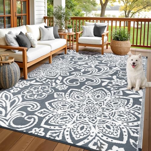 Findosom Waterproof Reversible Mandala Outdoor Rug