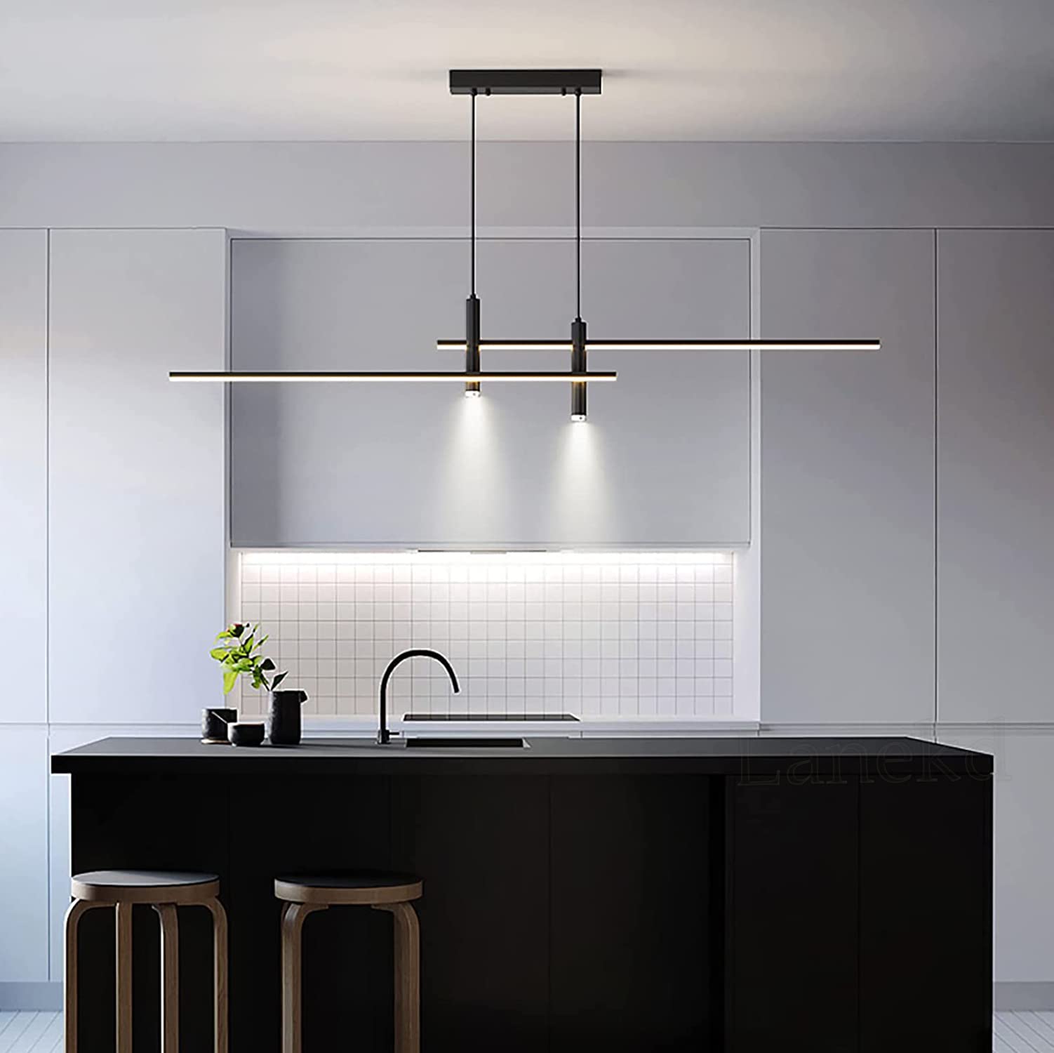 Lámpara de techo Modernas LED Lámpara Colgant para Comedor Salon Lamparas Regulable con Control remoto Luz Altamente Ajustable Colgantes Cocina Oficina Dormitorio Bar Corredor Decor Iluminación L120cm