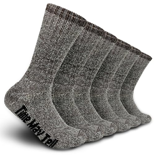 Image of Time May Tell Mens Merino Wool Hiking Cushion Socks Thermal Warm Crew Winter Boot Socks Pack (2 /4 Pair,6-13 Size)