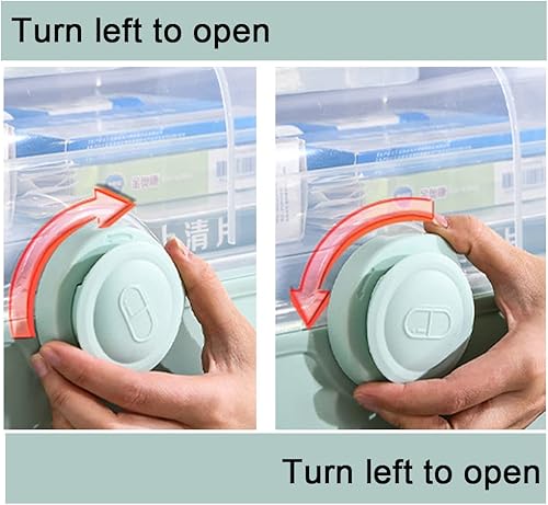 Miniatura 3 de YXQ Caja de primeros auxilios, bandeja plegable de plástico extraíble de 3 niveles, organizador de almacenamiento de medicamentos, caja organizadora