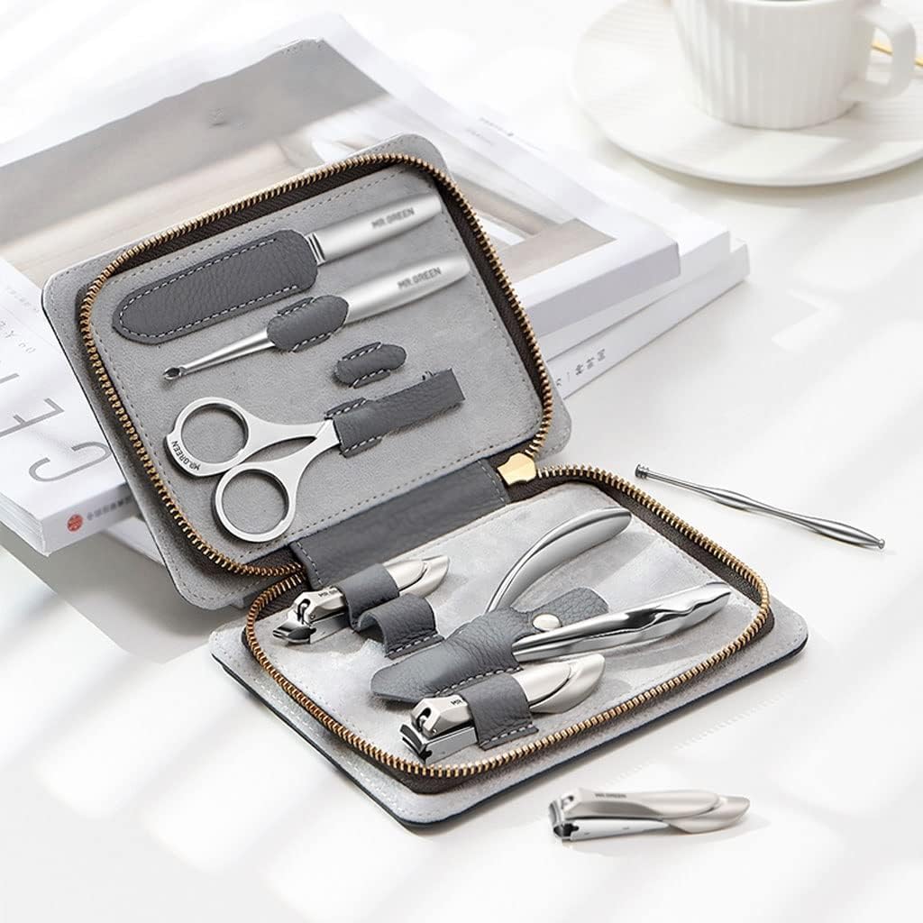 8-delige nagelklemset professionele pedicure manicure set roestvrijstalen schoonheid gereedschap schoonheidsset met pu lederen cover