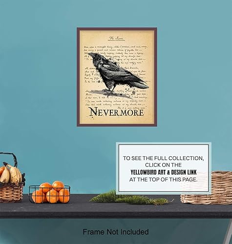 Miniatura 6 de The Raven Nevermore Regalos de Edgar Allan Poe Decoración gótica para la habitación Decoración gótica para el hogar Poesía espeluznante poema