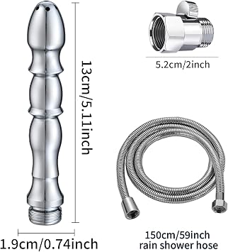 Shower Douche Cleansing System, 7 Holes Deep Shower Douche Cleaning System Kit, Regulator and 59 inch Hose