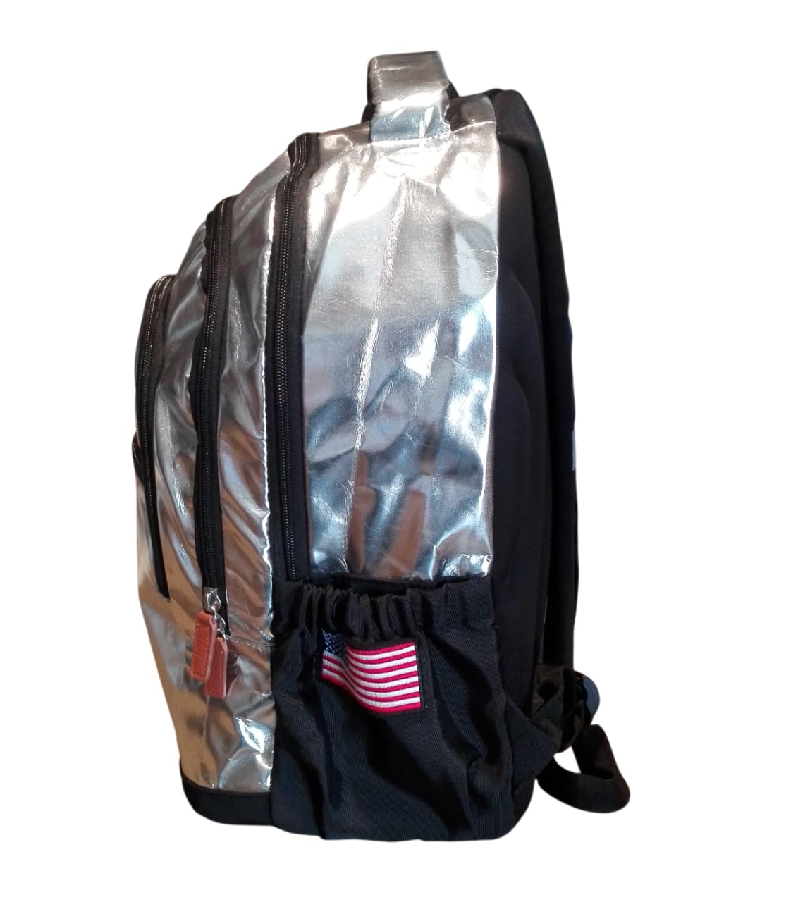 PRESTIGE & DELUXE Nasa runder Schulrucksack für Kinder, Jungen, Grundschule – 3 Fächer mit Reißverschluss + 7 löschbare Stifte und Schlüsselanhänger Pfeife