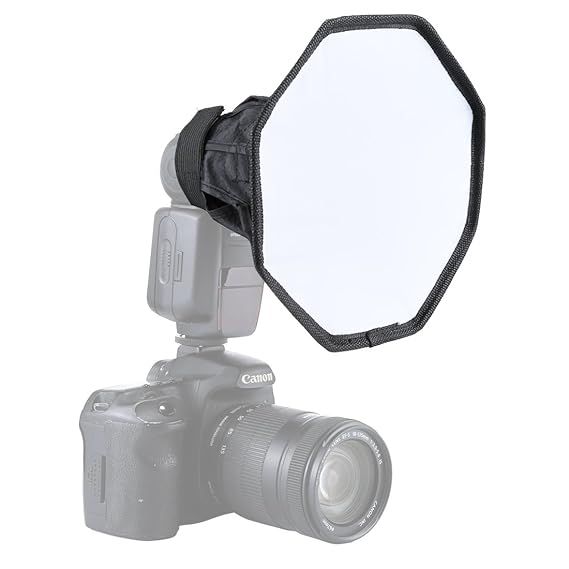Portable 7.9/20cm Universal Collapsible Octagon Studio Softbox Flash Diffuser for Flash Gun on or off Camera, for Canon, Nikon, Sunpack, Nissin, Sigma, Sony, Panasonic Lumix Flashes