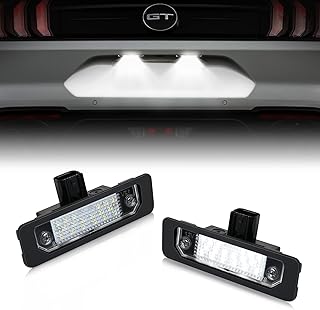 2Pcs LED License Plate Light Compatible with Ford Mustang 2010-2014 Focus Fusion Flex 2009-2018 Taurus Lincoln Mercury 2008~2009 6000K White Tag Lamp Lights Assembly Replacement