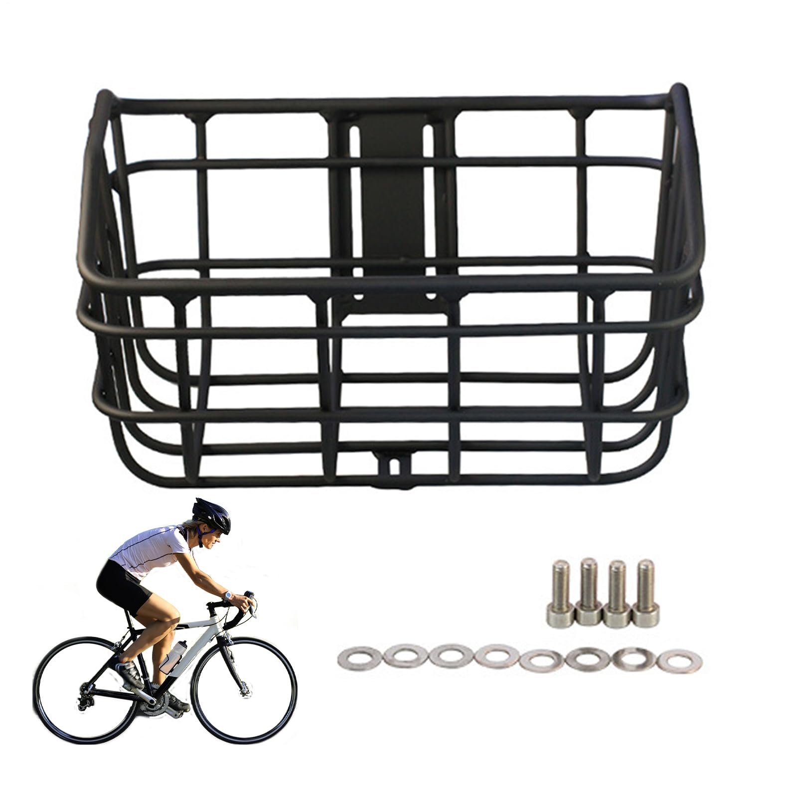 Cesta Frontal de Alambre para Bicicleta | Portaequipajes Delantero De Montaje Sencillo Y Organizador | Soporte Robusto con Liberación Rápida Y Montaje Preciso para Excursiones