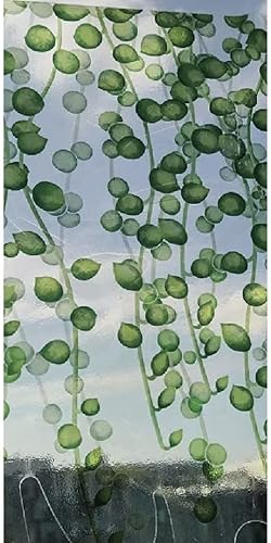 Miniatura 6 de ZWEBY Pegatinas de ventana de doble cara de flores verdes de verano para colgar vid, hojas florales, calcomanías de ventana para puertas de vidrio