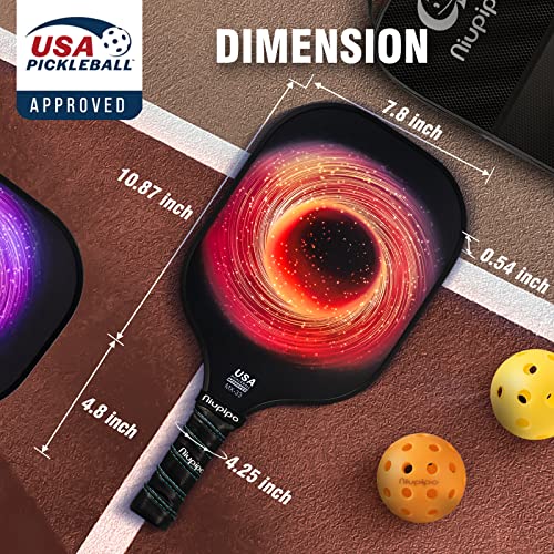 Image of niupipo Pickleball Paddles Set of 2 or 4, USAPA Approved Fiberglass Pickleball Paddle Set with Balls and Bag, Polypropylene Honeycomb Core, Lightweight Pickleball Paddles for Beginners Men Women