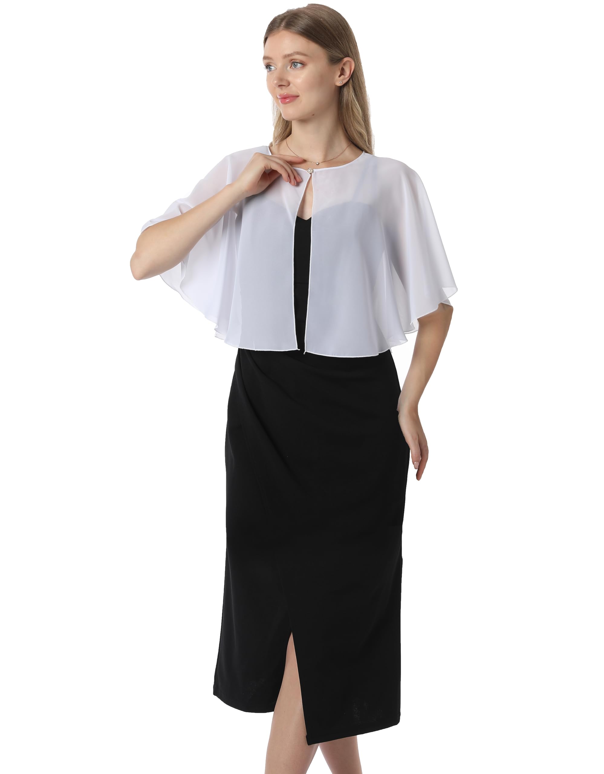 Soft Capelets capes Shawls and Wraps for Dress Chiffon Shrug Wedding Cape Cover Up