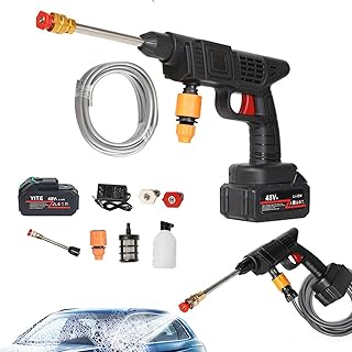 pressão água sem fio, Mini alta pressão, Bocal para lavagem carro, alta pressão portátil, sem fio, para limpeza pisos e detalhamento carros Aezon