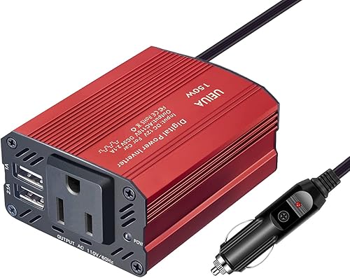 Inversor de corriente para automóvil, inversor de corriente de 150 W para automóvil, toma de corriente de inversor de automóvil, corriente continua