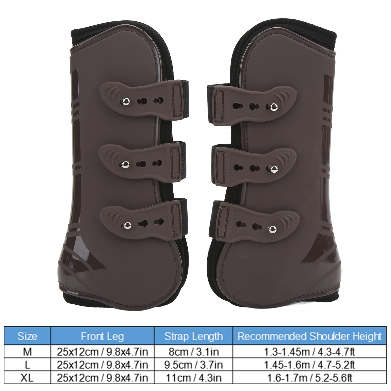 Cyrank 2 Botas Protectoras para Tendón De Caballo, Botas para Caballos, Patas Delanteras, Botas De Soporte para Patas Delanteras De Caballo, Entrenamiento De Resistencia (L)