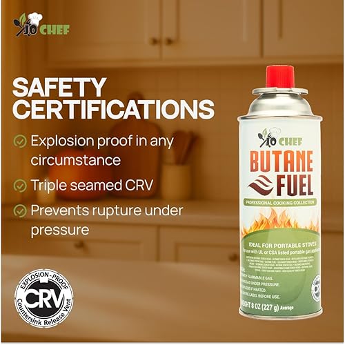 Miniatura 4 de Jo Chef Bote de combustible de butano, cilindro de butano, gas refinado puro para estufa de camping o soplete de crema Brulee
