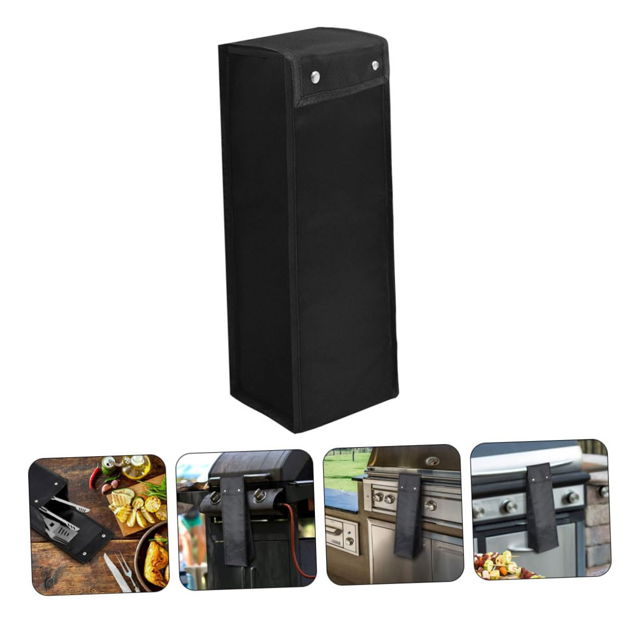 UPKOCH 4 Pezzi Custodia Per Barbecue Kit Portatile Borsa Stoccaggio Della Griglia Forniture Per Esterni Borse Da Esterno Con Coperchio Portaoggetti Per Utensili Black Tessuto Oxford 600d
