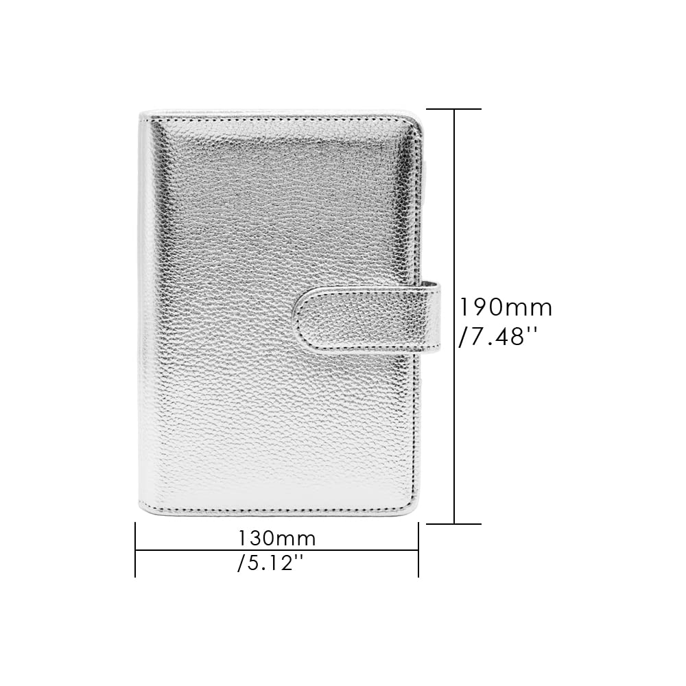 Amazon | A6 バジェットバインダー シルバーPUレザーバインダーカバー