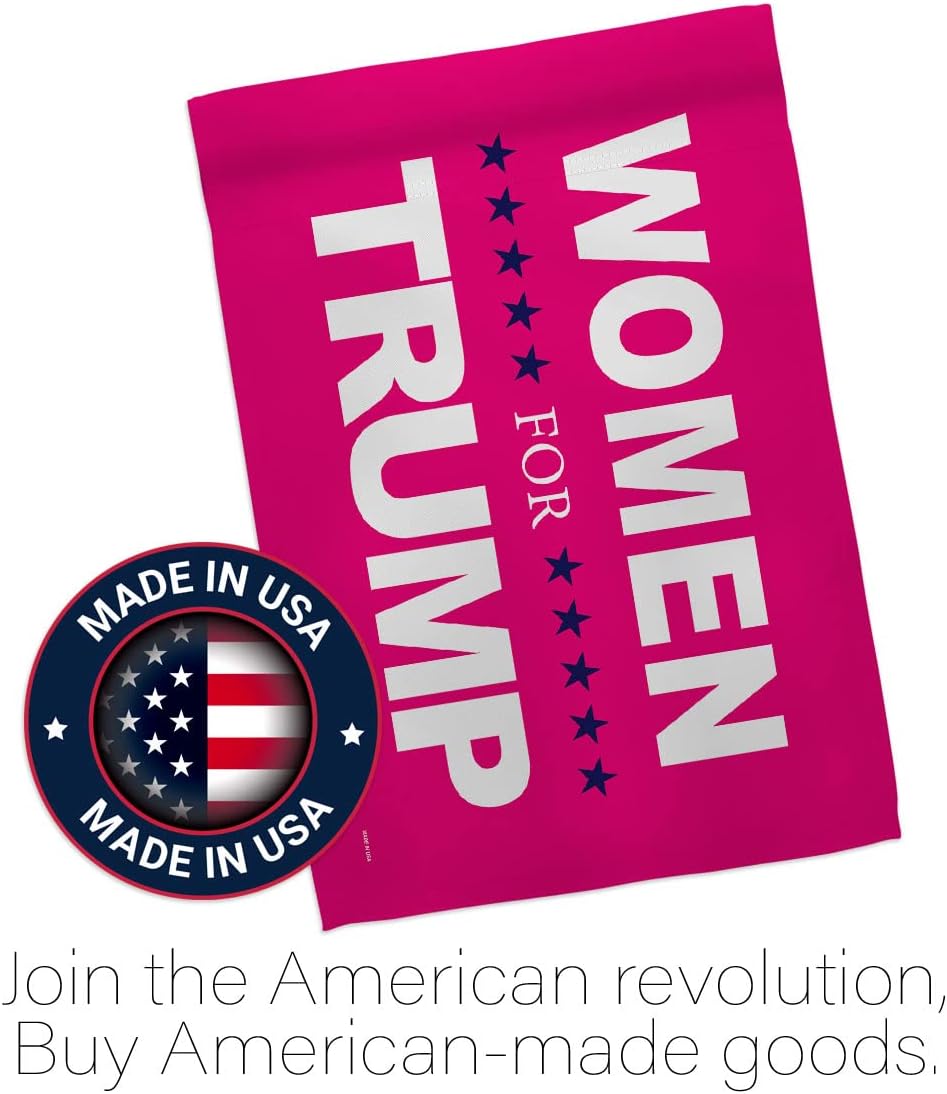 Women for Trump Garden Flag - Set Wall Holder Americana Political President Democrat Republican Tea Party United State American Election - House Banner Small Yard Gift Double-Sided 13 X 18.5