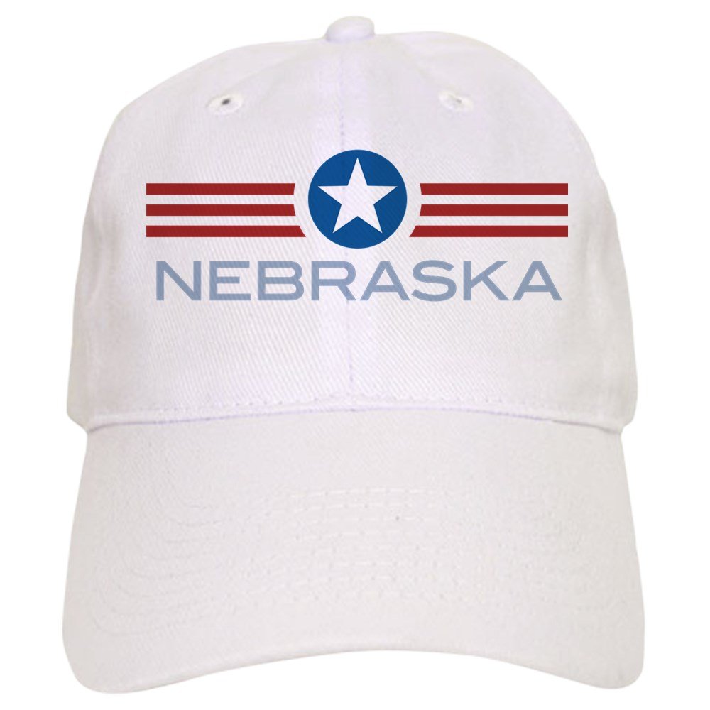 CafePress Star Stripes Nebraska Cap Unique Adjustable Baseball Hat White