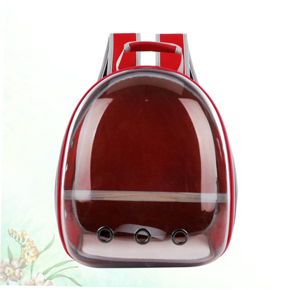Supvox Papagei Tasche Tragbare Outdoor-Tasche Für Vögel Mit Belüftungsöffnung Atmungsaktivem Fensterdesign Holzstab Innen Für Stehen Rucksack Für Haustiere Rot