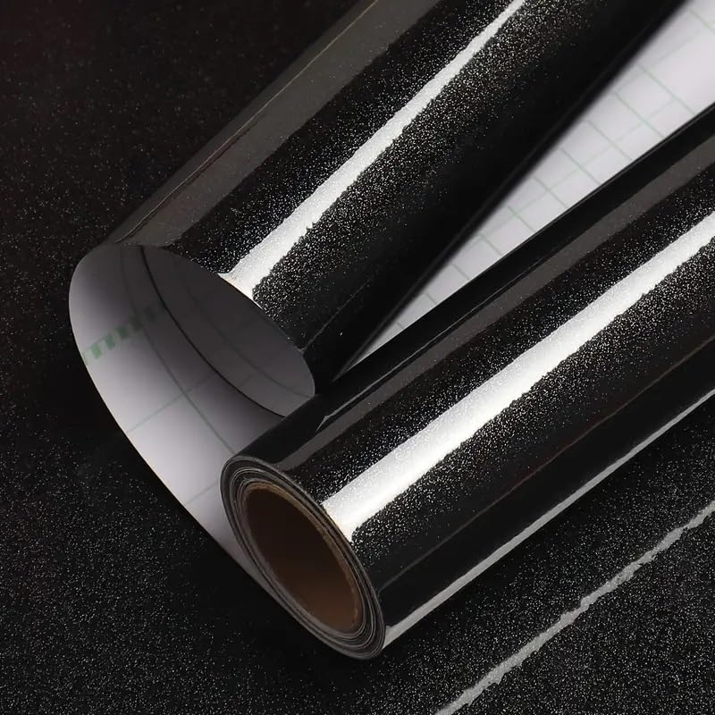 HAPPYMATES Glitter Wallpaper Peel & Stick Self Adhesive Vinyl Wallpaper for Kitchen Cabinets Furniture Countertops Shelf Drawer Liner Waterproof Wallpaper (24 X 72 Inch, Black Glitter Vinyl) (B0CQCTYDCW) Amazon Price History, Amazon Price Tracker